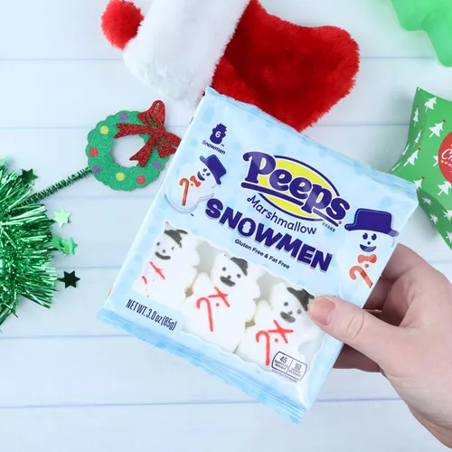 Miniatura 3 de Needzo Caramelos de Navidad de malvavisco recubiertos de azúcar, muñecos de nieve y pan de jengibre con forma de personaje, rellenos de calcetines