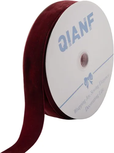 Miniatura 79 de QIANF Cinta de terciopelo, carrete de 1 1/2 pulgadas por 25 yardas (rojo)