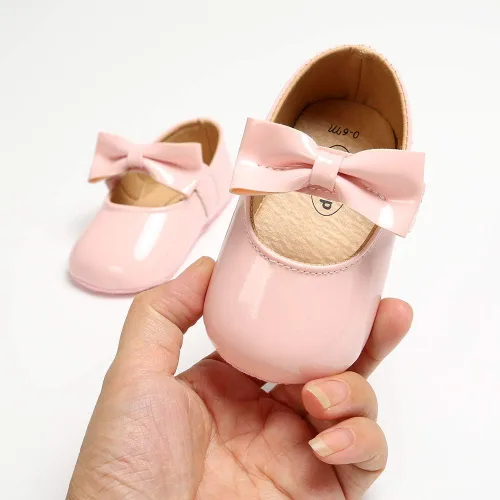 Miniatura 4 de Zapatos planos Mary Jane para bebés y niñas con lazo y flores, vestido de princesa, para boda, zapatos de ballet antideslizantes para niños pequeños