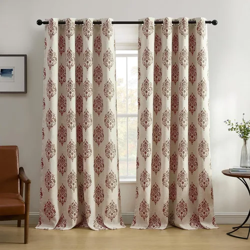 Miniatura 9 de Elrene Home Fashions Navara Medallion Cortina Oscurecedora de Habitación, Panel Único, 52 x 84 pulgadas (1 Panel), Negro