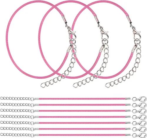 Miniatura 31 de MECCANIXITY 10 cordones de pulsera verde militar, pulsera de amistad ajustable de 9 pulgadas, cordón de poliéster encerado de 0.059 in con cierre