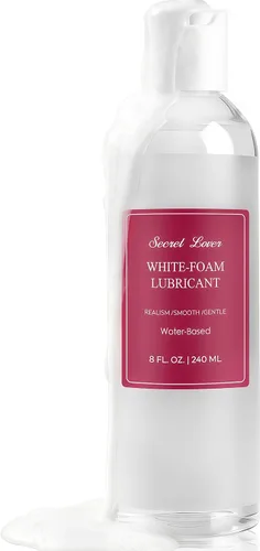 Secret Lover Lubricante sexual de espuma blanca, lubricante personal líquido a crema activado por fricción para mujeres y hombres, fórmula suave y