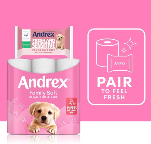 Miniatura 3 de Andrex Family Soft Toilet Tissue 72 rollos de papel higiénico (anteriormente Andrex Gentle Clean), suave para la piel de tu familia, paquete a
