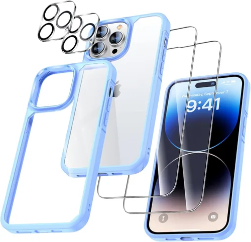 Miniatura 21 de UniqueMe [Diseño 5 en 1 para iPhone 13 Mini ase, paquete de 2 protectores de pantalla de vidrio templado + 2 protectores de lente de cámara