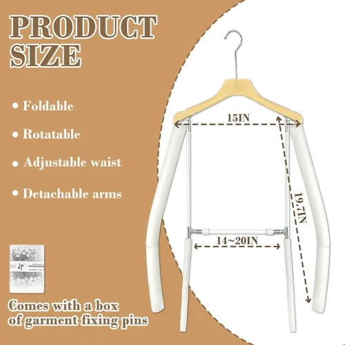 Miniatura 2 de Forma de vestido, maniquí de ropa ajustable, maniquí colgante de metal para mujer, maniquíes ajustables para colgar blusas de mujer, faldas y otras