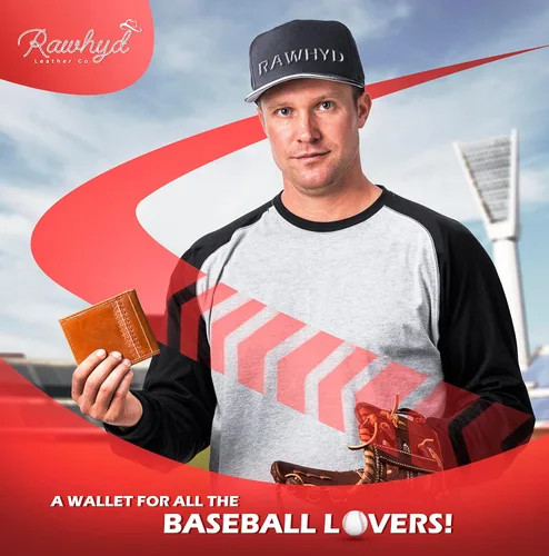 Miniatura 8 de Billetera de béisbol de cuero billeteras de cuero cosidas para hombre carteras de béisbol para hombre carteras plegables de cuero de grano completo