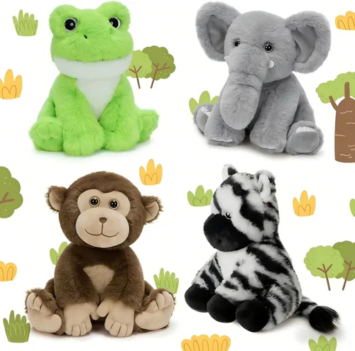 Miniatura 8 de MaoGoLan Juego de 4 peluches de león de 19.6 pulgadas con 3 bebés en ella con cremallera trasera, regalos encantadores para niños, adecuado