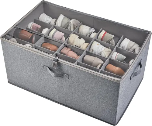 Miniatura 9 de Berdeng Organizador de almacenamiento de zapatos para armario, organizador de caja de zapatos, estante de zapatos plegable que ahorra espacio
