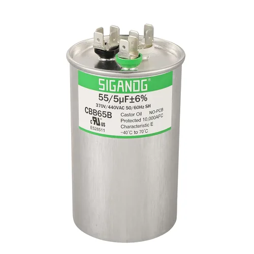 Miniatura 20 de 80/5 uF 80+5 MFD 370V o 440V CBB65 Capacitor Redondo de Arranque de Doble Funcionamiento 80 5 uF MFD 370 440 Voltios VAC para Condensador