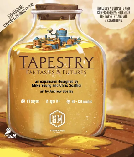 Miniatura 3 de Stonemaier Games: Tapestry: Fantasies & Futures Expansion de Chris Scaffidi & Mike Young Añadir al tapiz Nuevas civilizaciones, tarjetas