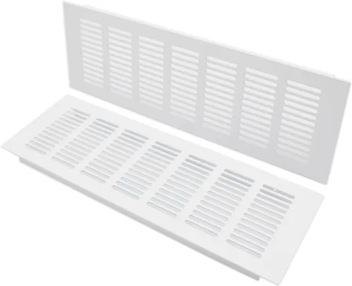 Miniatura 9 de 2 fundas para ventilación de aire, rejilla de ventilación de aleación de aluminio blanca rectangular, cubierta de rejilla de metal para armario