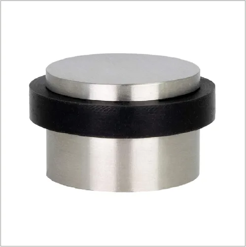EVI Herrajes I-140 - Tope de puerta, adhesivo, acabado mate INOX (acero inoxidable) Caucho Negro