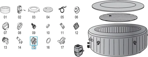 Miniatura 2 de Piezas de spa para bañera de hidromasaje de piscina para SaluSpa Top Residuos Filtro de repuesto con sello solo para Bestway y Coleman Lay-Z-Spa