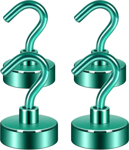 Miniatura 48 de Neosmuk Ganchos magnéticos, imanes de tierra resistentes de 30 libras con gancho para refrigerador, gancho de crucero extra fuerte para colgar
