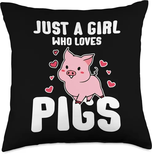 Miniatura 4 de Girl Who Loves Mini Pigs Miniature Pig Owner Throw Pillow