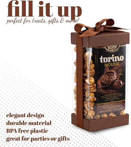 Miniatura 6 de Hammont Caja de regalo transparente, paquete de 6 cajas transparentes para regalos, pasteles, galletas y recuerdos de fiesta, cajas con base, tapa