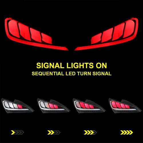 Miniatura 6 de Spec-D Tuning Negro carcasa transparente lente secuencial LED luces traseras para Hyundai Genesis Coupe 2Dr 2010-2016 Conjunto de luces traseras