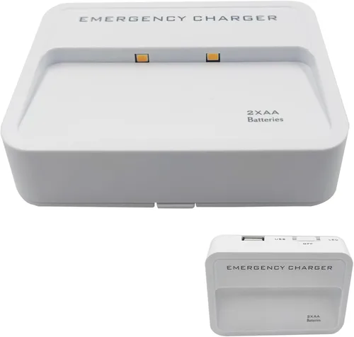 Miniatura 6 de Cargador de teléfono a batería Retención de emergencia en la pared USB Batería Power Bank Portátil 2 AA Baterías Enchufe alimentado (negro)