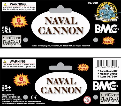 Miniatura 5 de BMC CTS Naval Cannon Artillery - 6 piezas negro y bronce plástico ejército hombres accesorios