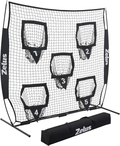 Miniatura 8 de ZELUS Red de Lanzamiento de Fútbol Americano, Equipo de Entrenamiento de Quarterback con 5 Bolsillos Objetivo, Entrenador de Precisión