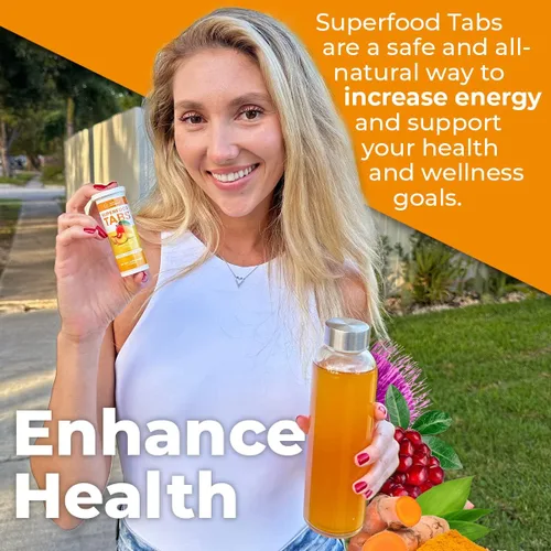 Miniatura 3 de Superfood Tabs skinnytabs - Bebida limpiadora antihinchazón con 15 superalimentos, apoya la digestión, la energía y los antojos, vegano, sin OMG, 30