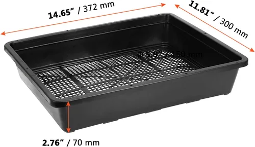 Miniatura 2 de SINJEUN Paquete de 15 bandejas de malla para principiantes, bandeja de plástico de 15 x 12 pulgadas, bandejas de germinación de plantas de malla