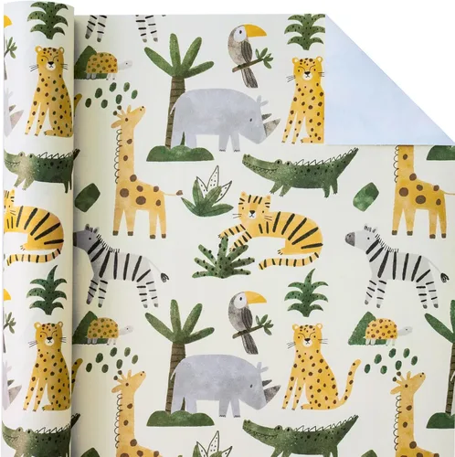 Miniatura 10 de WRAPAHOLIC - Papel de regalo reversible para bebé niña, mini rollo - 17 pulgadas x 33 pies - Diseño de bebé niña y rayas para baby shower, Bebita