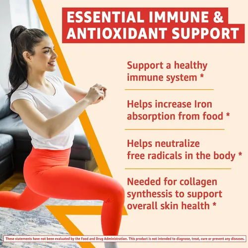 Miniatura 3 de Gomitas orgánicas de vitamina C de 120 mg para adultos, sin azúcar, defensa inmunológica diaria, antioxidante crudo, suplemento de vitamina C