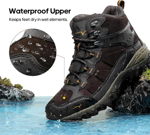 Miniatura 31 de NORTIV 8 - Botas de senderismo impermeables para hombre, zapatos de montañismo ligeros para exteriores