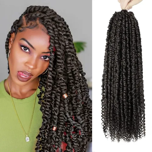 Miniatura 64 de Pelo de Passion Twist – 8 paquetes de 18 pulgadas Passion Twist Crochet para mujeres, cabello rizado pretrenzado Passion Twists extensiones de #2