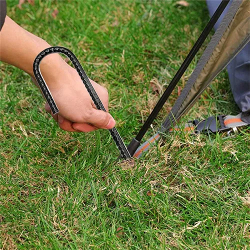 Miniatura 4 de Estacas de barra de refuerzo de suelo, anclajes de suelo, estacas de tienda de campaña con gancho en J para jardín, estacas de metal resistente