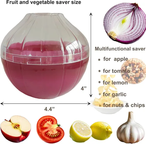 Miniatura 2 de Contenedores de almacenamiento reutilizables para cebolla y tomate, conservadores de frescura con tapa transparente organizador para refrigerador