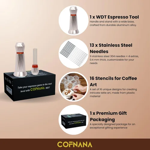 Miniatura 4 de WDT Tool Espresso - Herramienta agitadora profesional de espresso - Distribuidor de espresso de aluminio premium - Herramienta de distribución