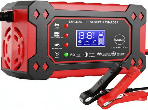 Cargador de batería de automóvil, cargador y mantenedor de goteo de 12 V y 6 amperios, cargador de batería completamente automático inteligente con