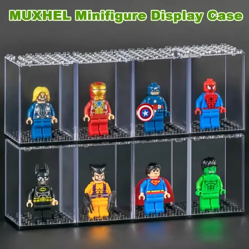 Miniatura 6 de Estuche de exhibición de minifiguras de 24 piezas, estuche de almacenamiento de juguetes de acrílico para figuras de acción, 2.7 x 1.9 x 1.9