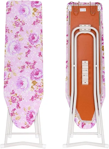Miniatura 9 de Tabla de planchar de altura ajustable, borde liso, buena carga, antideslizante, resistente al desgaste, ropa de planchado extra ancha con patas