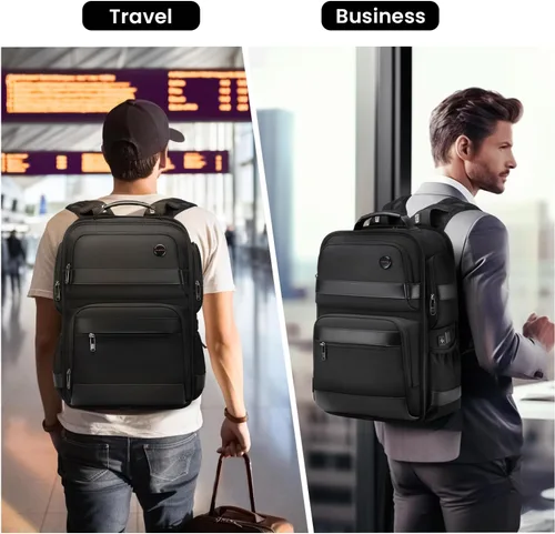 Miniatura 6 de Mochila para laptop de negocios para hombres, mochila de viaje de mano, compatible con computadora de 16 pulgadas, mochilas casuales para viajeros