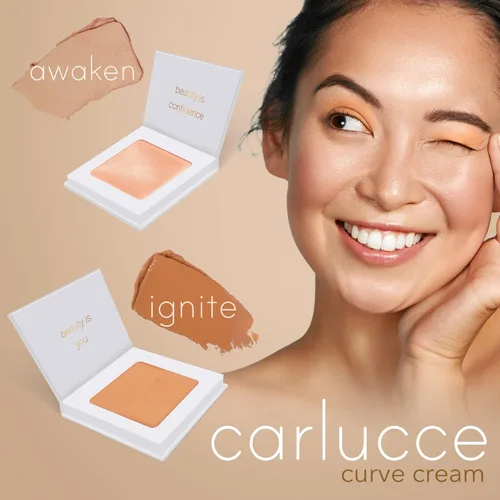Miniatura 6 de Carlucce Curve Cream (Awaken) Crema multiusos 3 en 1 para resaltar, contornear y base de ojos, maquillaje y cuidado de la piel en uno, vegano