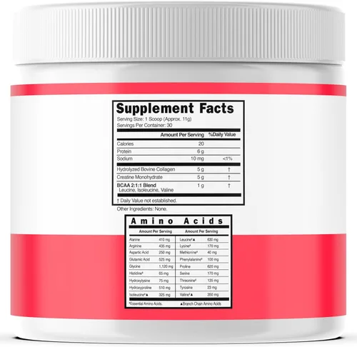 Miniatura 2 de Creatina para Mujeres Polvo de Monohidrato de Creatina 5G + 5000mg de Colágeno + 1000mg de BCAA 2:1:1 en Polvo (30 Porciones) Apoyo para Glúteos