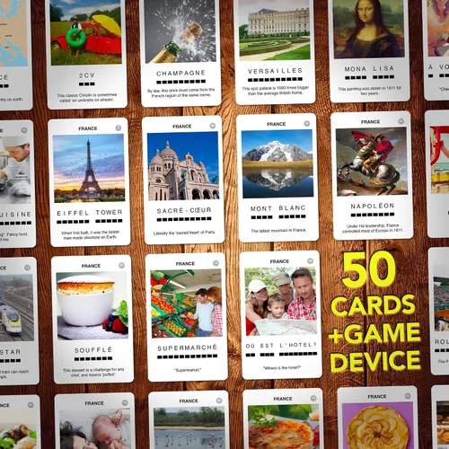 Miniatura 4 de 100 PICS France - Juego de cartas infantil de Francia, juegos de viaje divertidos y familiares, recursos de aprendizaje, tarjetas didácticas