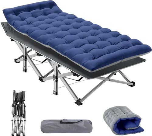 Miniatura 14 de NAIZEA - Catre plegable de campamento, cama plegable para campamento al aire libre, catre portátil militar, catres de doble capa oxford, catres
