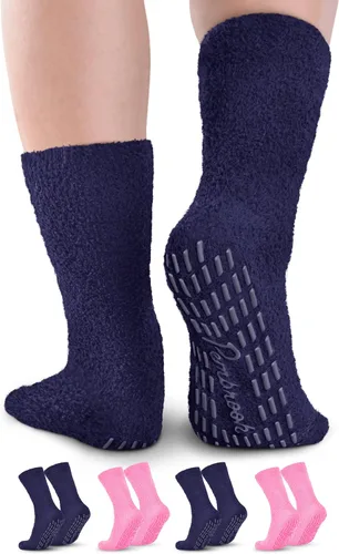 Pembrook Calcetines mullidos con pinzas para mujeres y hombres, calcetines antideslizantescalcetines peludos antideslizantes