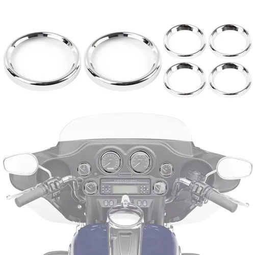 Miniatura 8 de PSLER Kit de bisel para motocicleta, velocímetro, instrumento, cubierta decorativa, juego de bisel para Touring Ultra Classic Electra Street Road