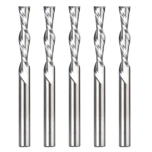 Miniatura 13 de SpeTool 5 brocas de compresión para enrutador de 1/4 de pulgada, diámetro de corte de 1/4 de pulgada, de carburo hacia arriba y hacia abajo, fresas