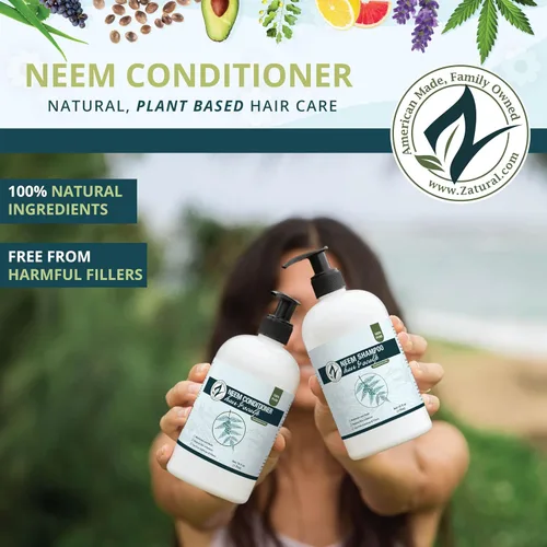 Miniatura 2 de Zatural Neem - Acondicionador para el cuero cabelludo y el cabello, fórmula de acondicionamiento profundo con extractos botánicos, apoya