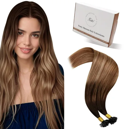 Miniatura 92 de 【Descuento】Hetto - Extensiones de cabello con cinta adhesiva, 40g, extensiones de cabello humano, color rubio ceniza oscuro degradado a rubio medio