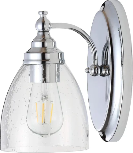 Miniatura 9 de JONATHAN Y Lámpara de pared LED cromada de 5.5 pulgadas, cableado para baño, pantalla de vidrio transparente con semillas, iluminación de pasillo
