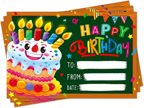 Miniatura 9 de FaCraft Certificados de cumpleaños para el aula de los niños – 36 piezas de confeti de feliz cumpleaños certificados para estudiantes de profesores