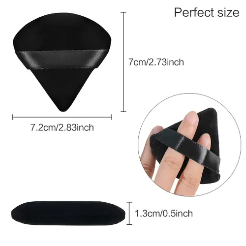 Miniatura 2 de 8 bocanadas de triángulo suave facial, 5 mini bocanadas de maquillaje, herramientas de maquillaje húmedas y secas, utilizadas para polvo, polvo