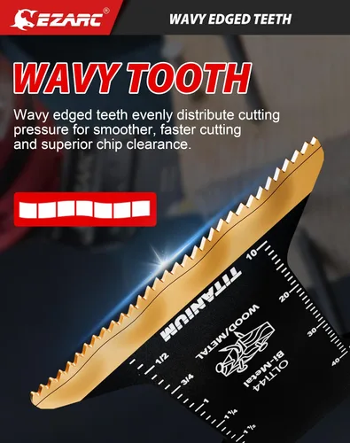 Miniatura 4 de EZARC Hojas de sierra oscilante de titanio, cuchillas multiherramienta oscilantes para metal, clavos de madera, corte de tornillos, plástico